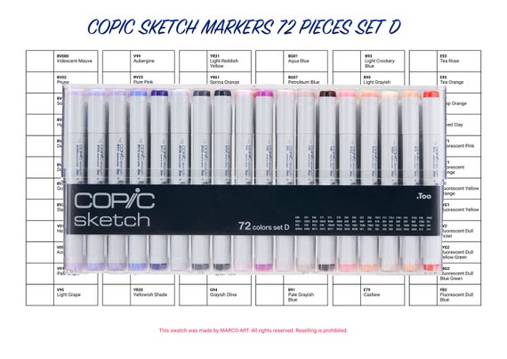 Copic Sketch Marker Set, 72-Colors, D