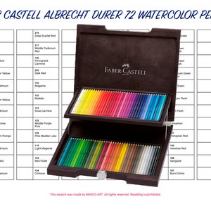 FABER CASTELL POLYCHROMOS Colored Pencils Workbook, Color Combinations &  Color Swatches for the Polychromos 24 Set, Printable Worksheets Pdf 