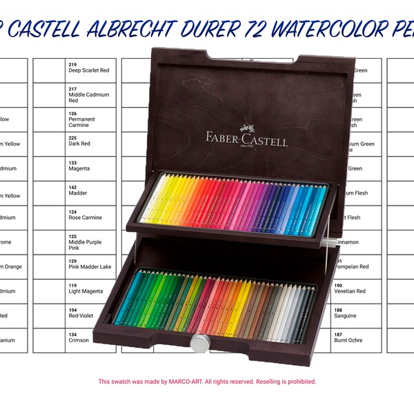 Faber Castell Albrecht Durer Color Chart - Etsy