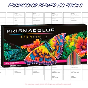 Prismacolor Premier 150 Colored Pencils Swatch Template | DIY Two-Pages Color Swatch | Printable Digital PDF Template | Instant Download