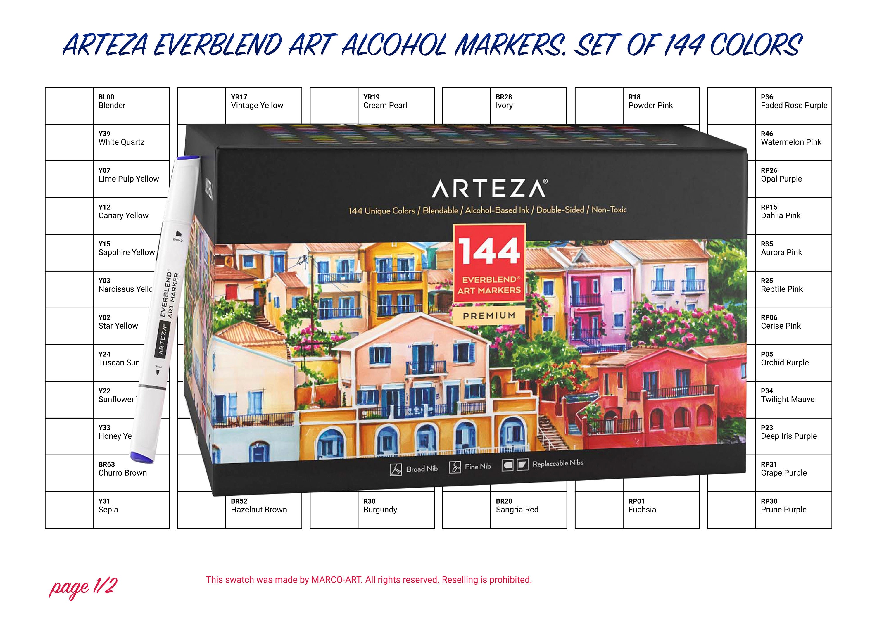 Swatch Form: Arteza Everblend Alcohol Markers 120pc. (Download Now) 