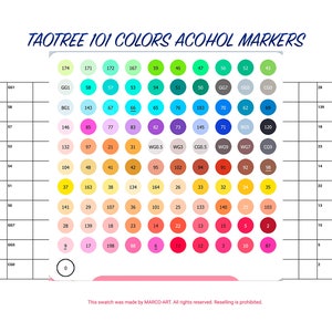 Swatch Templates Digital Download for Primrosia Dual Tip Markers 100, 60  and 24 Sets 