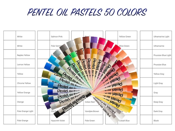 LAPICES PENTEL OIL PASTEL CAJA DE 50 COLORES SURTIDOS