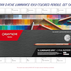 LUMINANCE Colored Pencils Workbook, Color Combinations and Color Swatches  for the Caron D'ache Luminance 12 SET, Printable Worksheets PDF 
