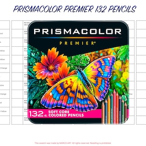 Prismacolor Premier 132 Colored Pencils Swatch Template | DIY Single Page Color Swatch | Printable Digital PDF Template | Instant Download
