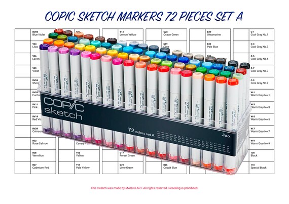 Copic Marker 72-Piece Sketch Set A