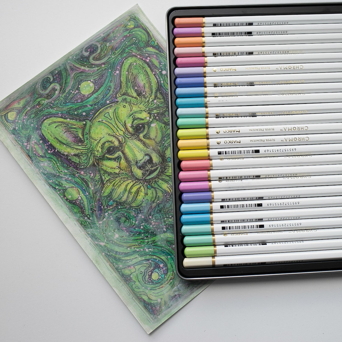 Pastel Colored Pencils Marco Chroma Manga 24 Colors Set in Etsy