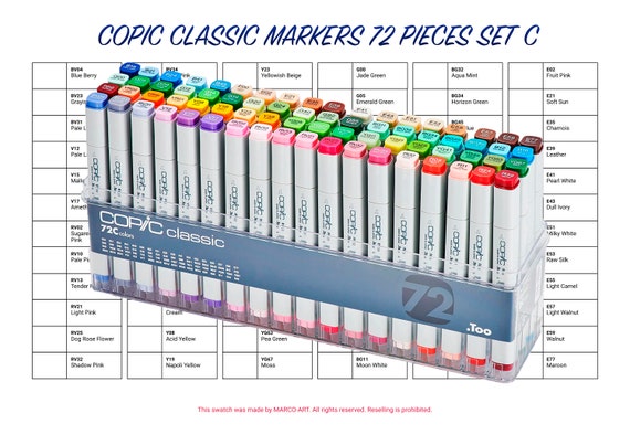 Copic Classic 72-Color Set A