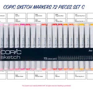 PDF digitale Ohuhu Honolulu 320 Colori Art Marker Set Swatch Template / DIY  4-Page Color Swatch / Modello stampabile / Download istantaneo -  Italia