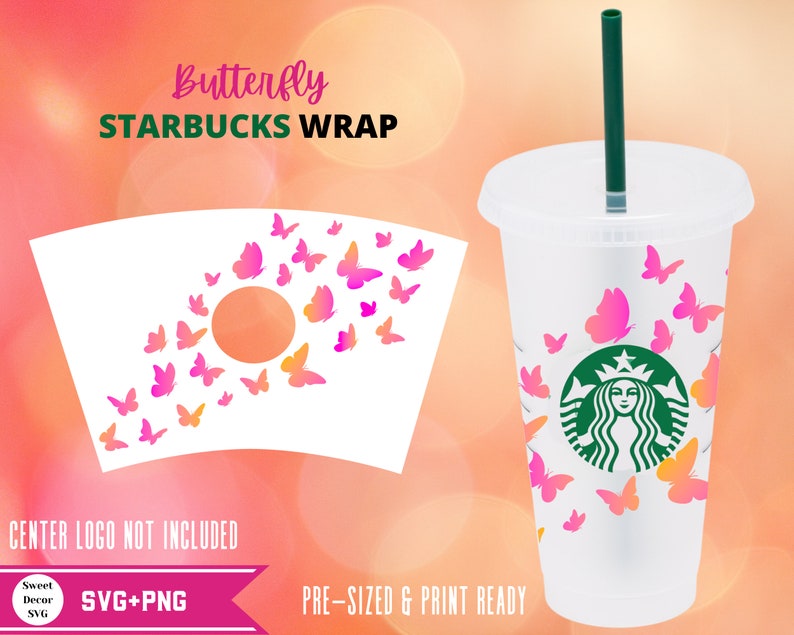 Download Full wrap Starbucks Cute Butterfly Cold Cup 24 Oz svg/png ...