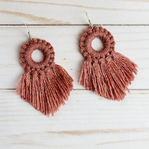 Cozy Dream Mauve Crochet Earrings