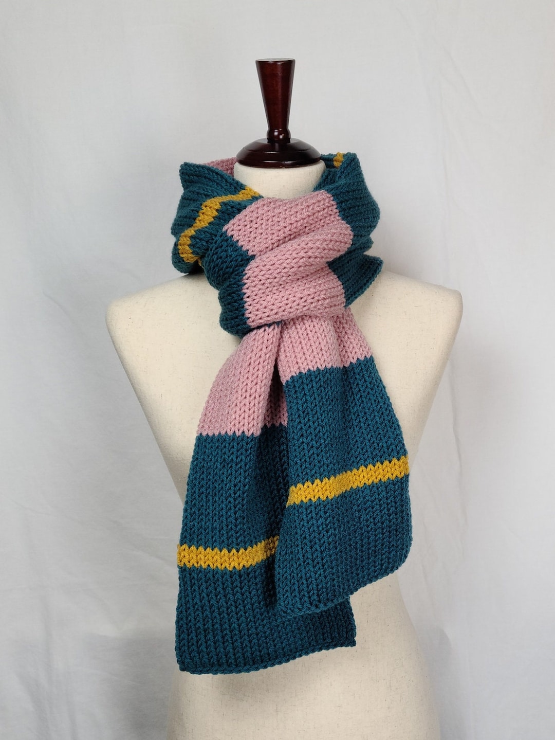 Bianca Rachele Hand Knit Cowl Scarf-  Teal