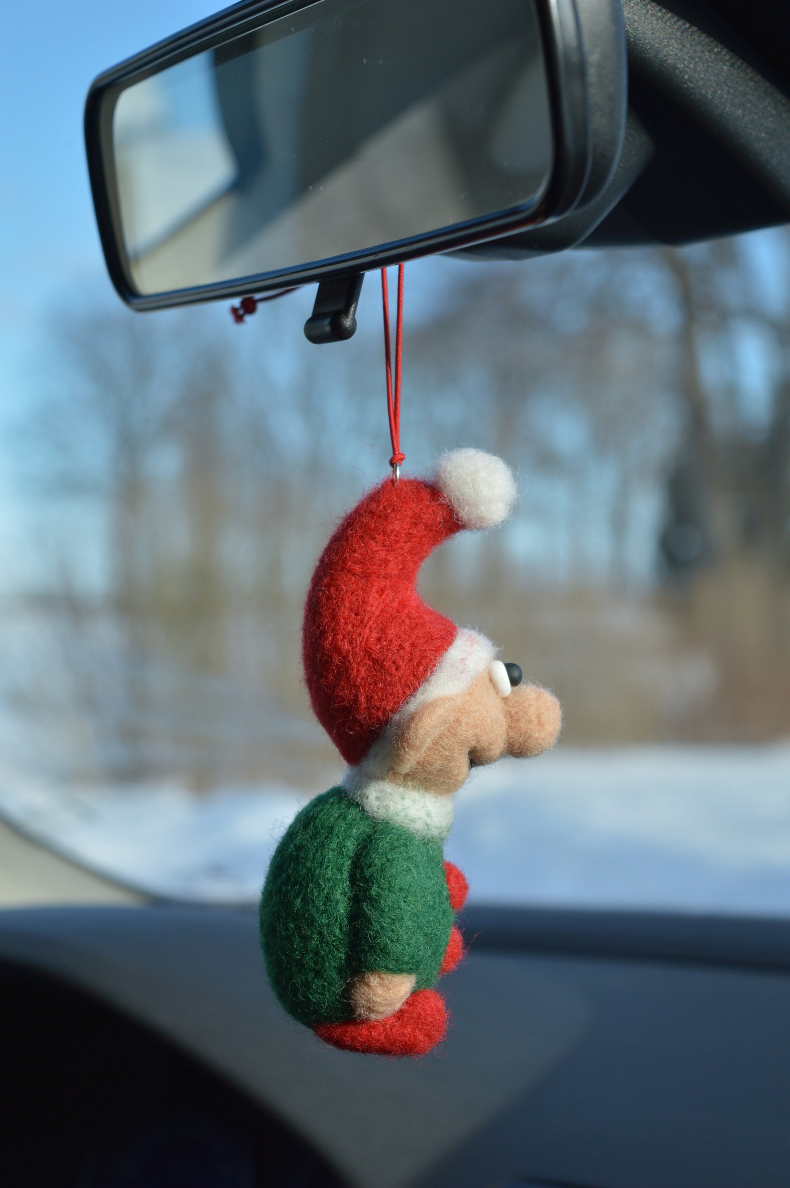 Needle Felted Car Decoration Gnome For Car Mirror Cute Car Etsy