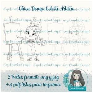 Pack de tampons numériques CELESTE ARTISTA, formats standard et sans ligne. Idéal pour la création de cartes, le coloriage et les loisirs créatifs. Comprend 4 PDF prêts à imprimer.