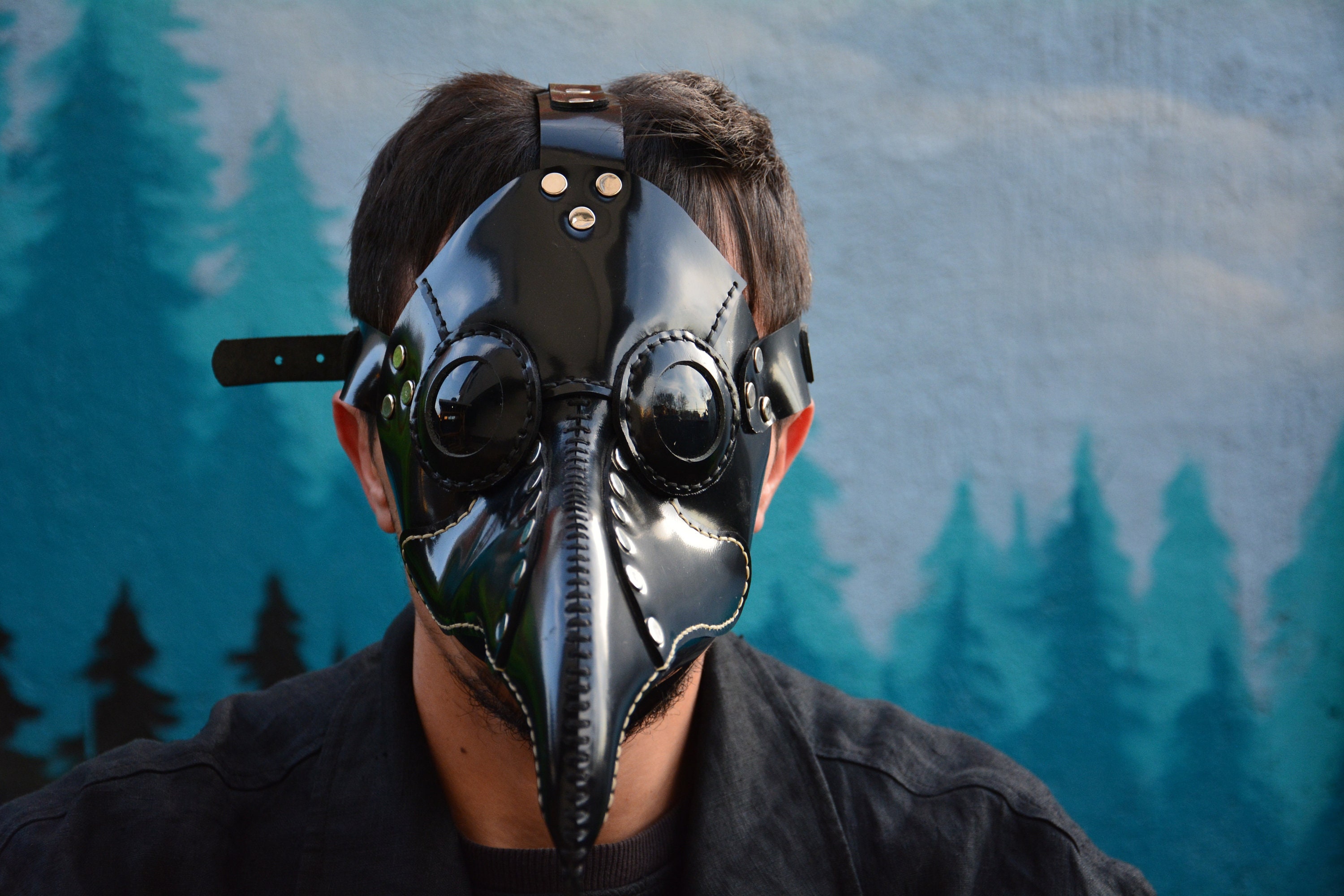 Handmade Leather Wearable Mask Men's Fantasy Costumes Etsy