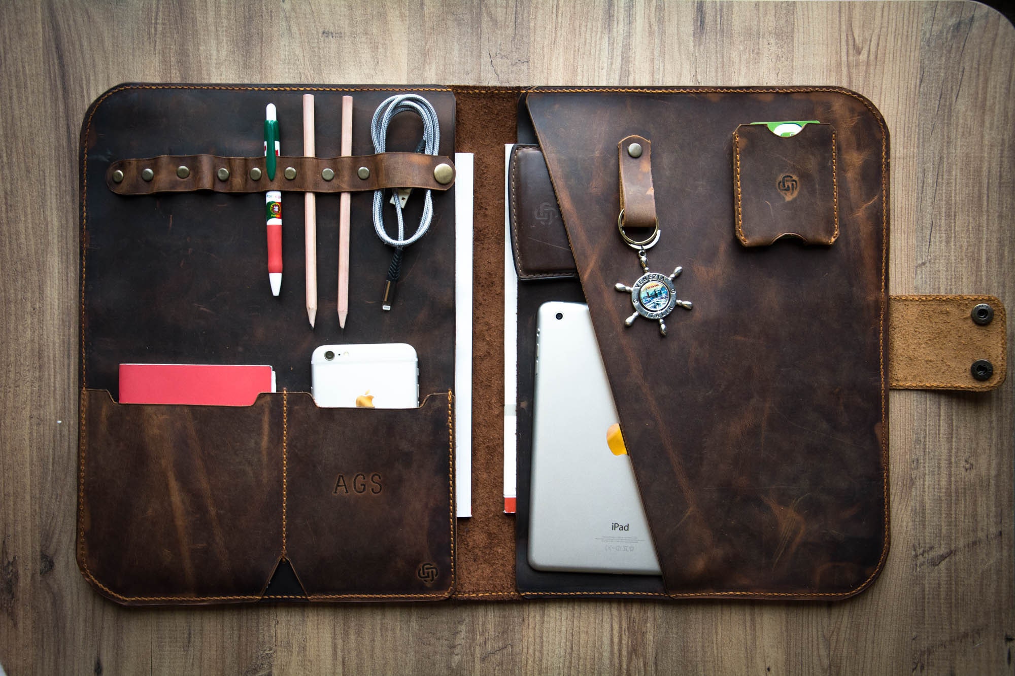 Handmade Personalized Leather Organizer A Great Design for Etsy