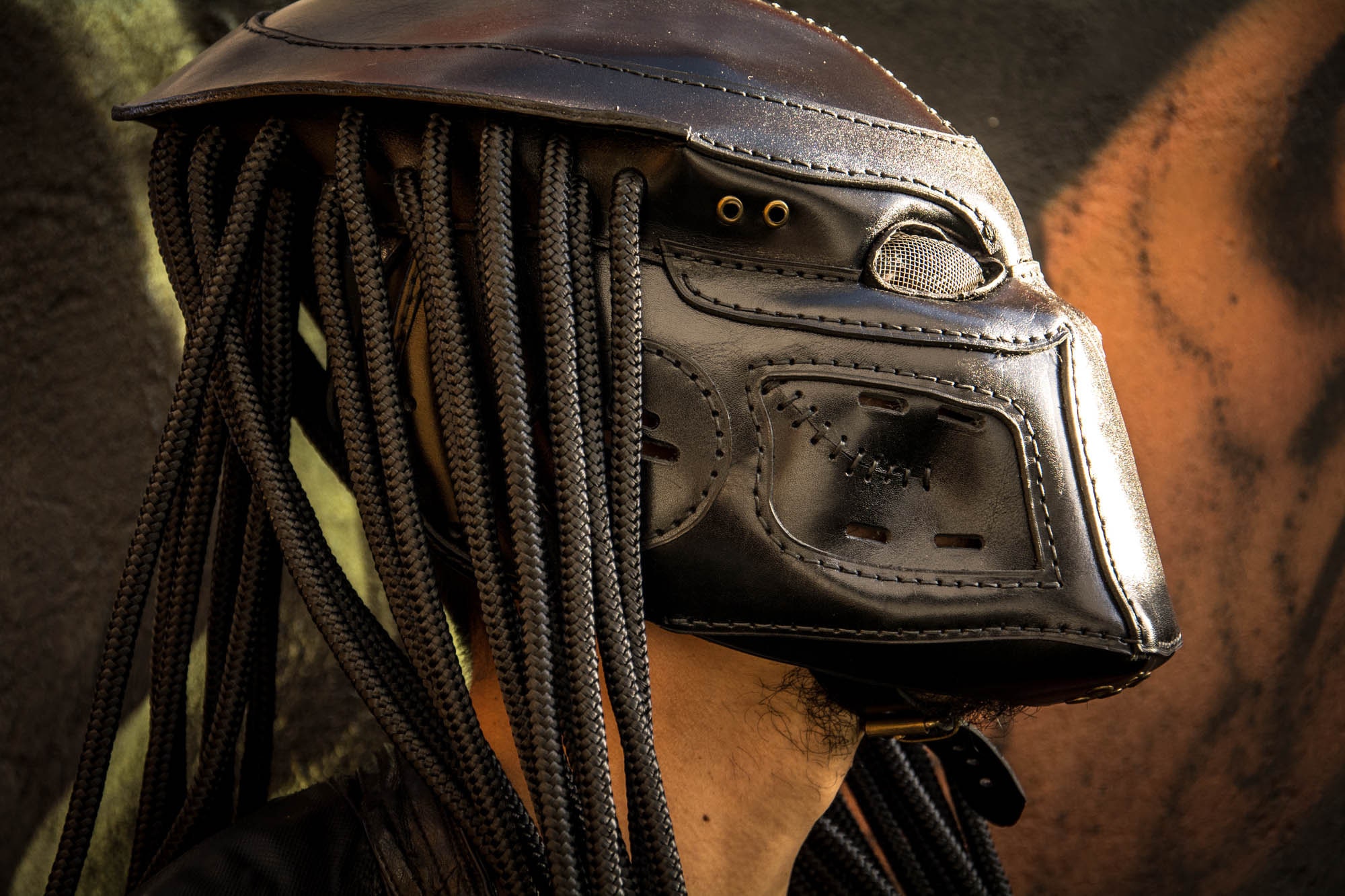 Handmade Leather Wearable Full Head Mask Predator Helmet Etsy
