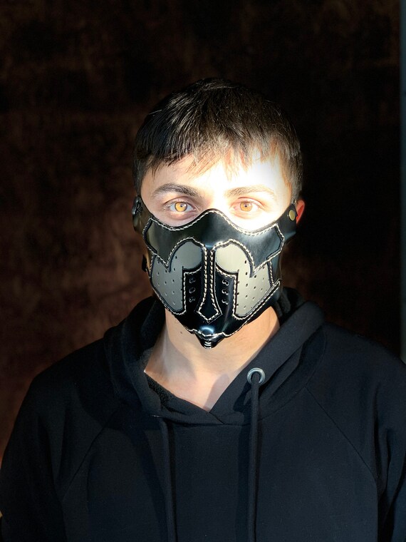 Handmade Leather Face Mask Futuristic Dust Mask Leather | Etsy