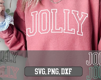 Jolly Svg, Jolly PNG, Merry Christmas svg, Canva Cameo Silhouette Holiday Svg, Christmas Clipart Cricut, Holly Jolly Christmas svg png dxf