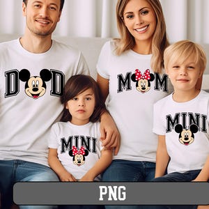 Disney Dad Mom Mini png, Maus Familie png, Papa Mama und Mini passenden png, Disneyland Familie passende Hemden png, Disney Familie png