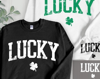Lucky png, Lucky distressed png,  Lucky png svg, Lucky shirt SVG, St Patrick&#39;s Day Shirt SVG png, Lucky grunge png Svg, Lucky Varsity arched