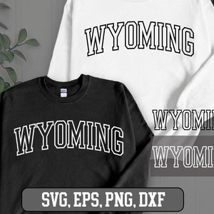 Wyoming SVG, Wyoming png - Wyoming Varsity SVG, Wyoming Shirt SVG, digitale Downloads, SVG-Dateien für Cricut, Silhouette svg, Cricut svg