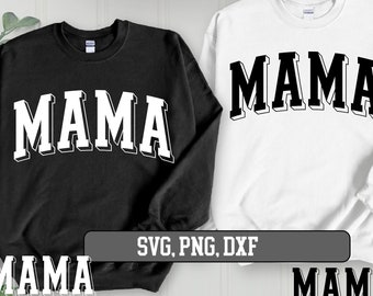 Mama Varsity, Modern Drop Shadow Outline svg, Mama png, Mama svg, mama svg file, mama png retro, mom svg, mom svg files, Mama svg png bundle