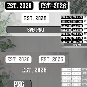 Est 2026, Est. 2020 png png, Est 2021 png png, Est. 2022 geschnitten Datei, Est. 2023 png, Est. 2024 png, Est 2025 png