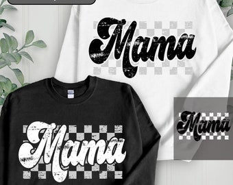 Damier Mama Png, maman damier Svg, maman damier rétro, maman svg png, damier Varsity Mama svg, fichier svg maman png, damier maman svg