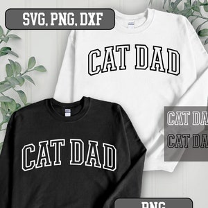 Papa chat SVG, contour de l'université de chat, papa chat PNG, papa fourrure Svg, Dxf, fichier coupe Cricut