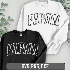 Papaw Varsity Outline SVG, abuelo svg, Papaw SVG, Papaw png, Feliz día del abuelo, Mejor abuelo Svg, abuelo svg png