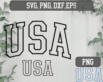Esquema de EE. UU. SVG - Diseño de svg de EE. UU., Cuatro de julio Svg Png, EE. UU. Svg, América svg, Día de la Independencia Svg Png, usa varsity svg
