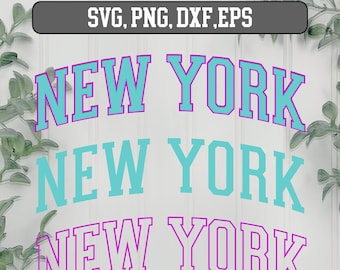 Nueva York sólido con borde sng png, Descarga digital de Nueva York, Nueva York Svg, Camisa de Nueva York Svg, Varsity de Nueva York, Archivos Svg para Cricut