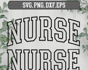 Nurse varsity outline letters, Nurse  Bundle, Svg nurse, nurse png designs, Nurse SVG Bundle, Nurse shirt svg,  nurse svg design