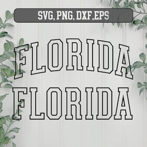 Florida svg, Florida Varsity Collegiate Schrift digitale Datei, Florida Shirt svg, Florida png, Florida Outline, Silhouette svg, Cricut svg