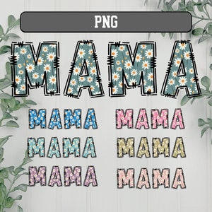 Mama Daisy PNG, Mama png, Floral mama png, Floral doodle, Doodle letters png, Mama sublimatie, mama png sublimatie, Mama png