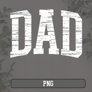 May include: White distressed wood-style text that reads "DAD" on a gray background.