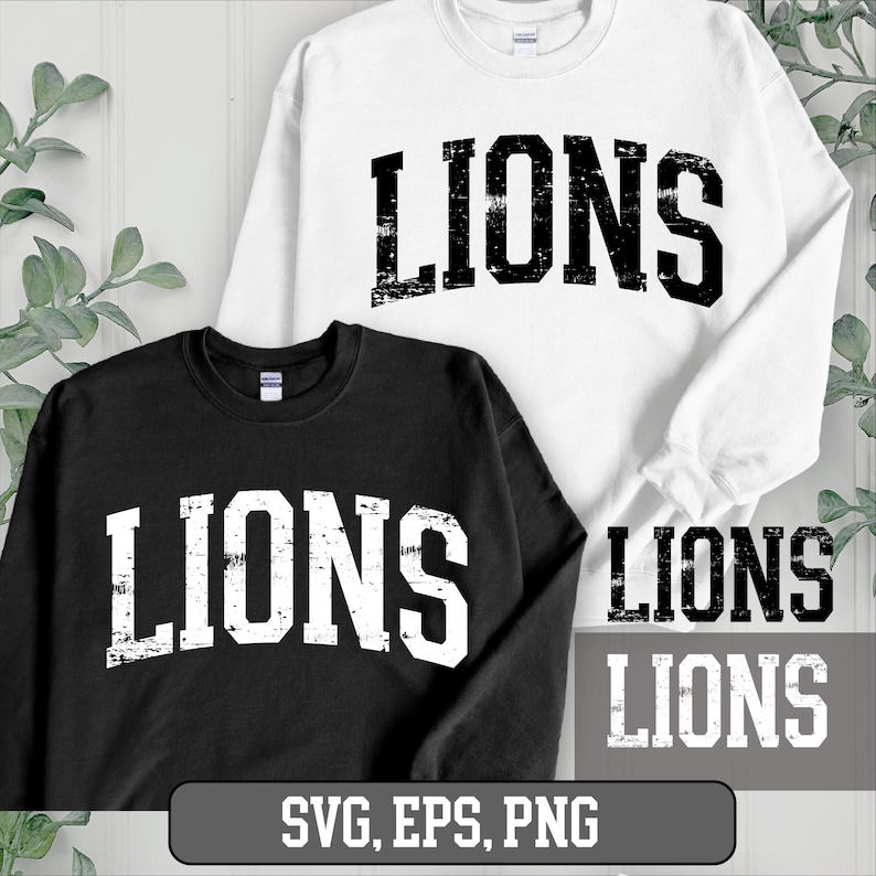 Lions SVG PNG, Lions Distressed Png, Lions Mascot svg, Lions Cheer svg, Lions Vibes svg, Team Spirit Png, Lions Sport svg, Lions Grunge Png