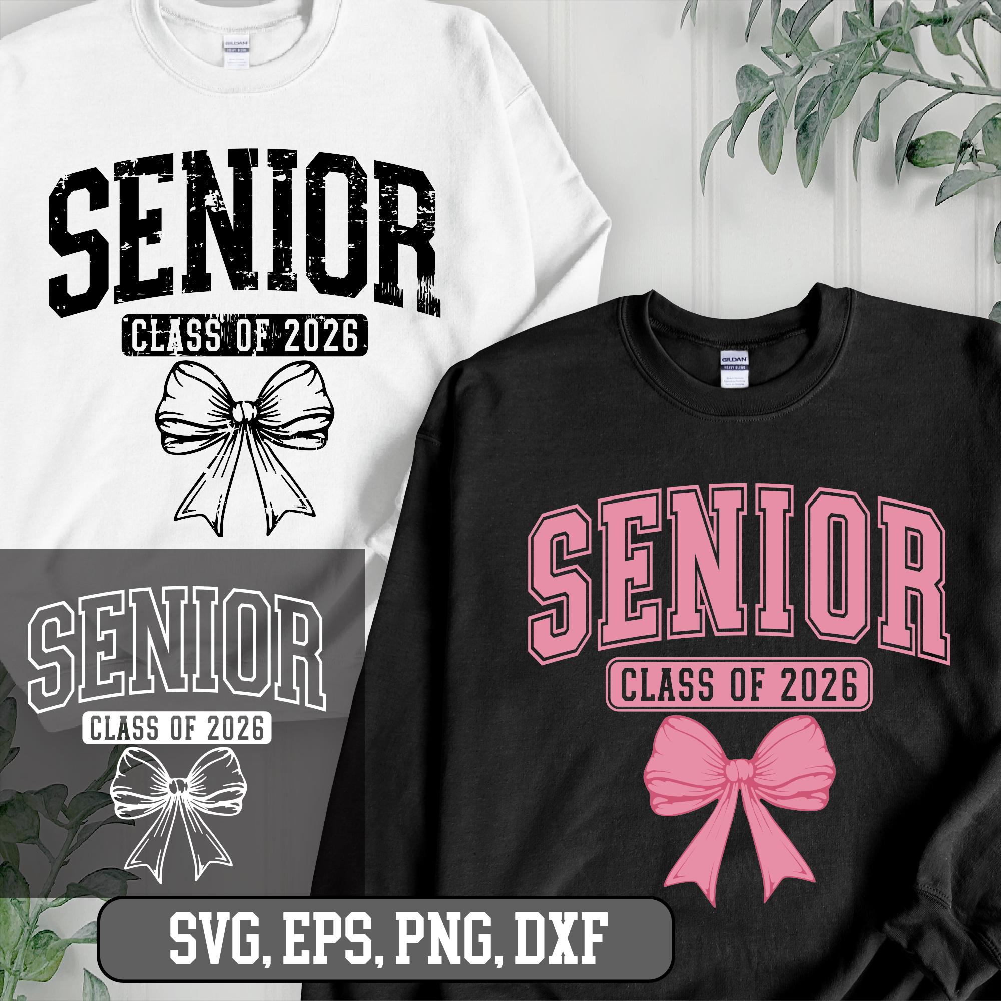 Coquette Graduation Shirt Class of 2026, Pink Bow Senior Class of 2026 ...