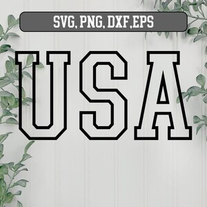 USA outline SVG - Usa svg design, Fourth Of July Svg Png, USA Svg, America svg, Independence Day Svg Png, usa varsity svg image 3