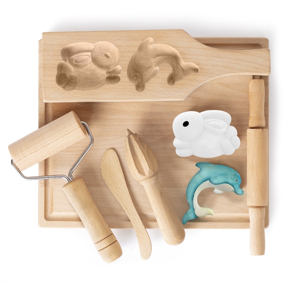 Buy JANOK Playdough Tools Set for Kids Wooden Playdough Tools Online in  India 