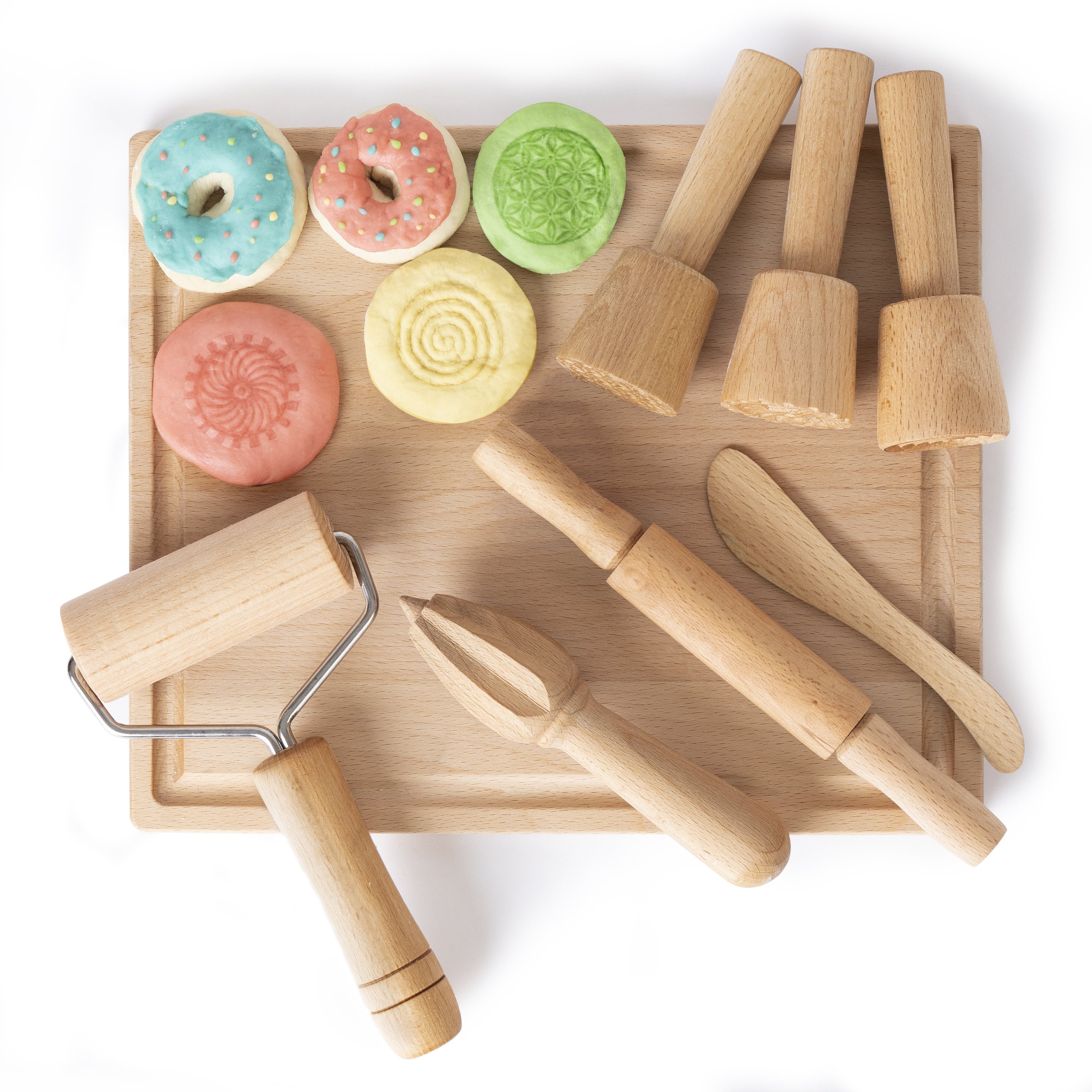 Play Dough Wooden Tool Set With Mats