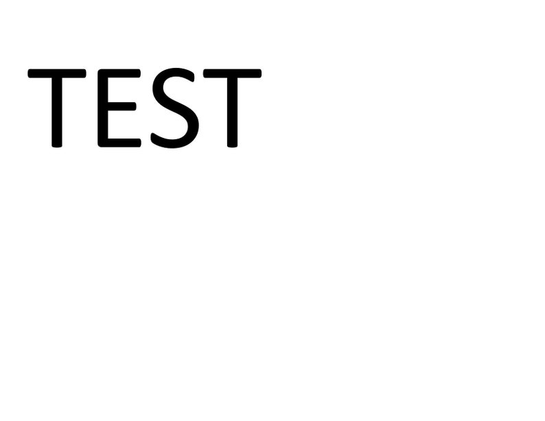 May include: The word "TEST" in all capital letters in a black sans-serif font.