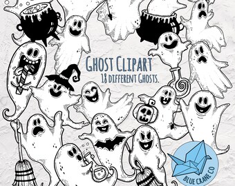 Halloween Ghost Clipart - Instant Download - Cute Ghosts - Commercial use