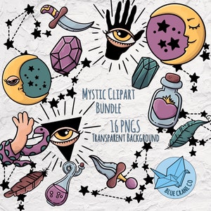 Celestial / Witch / Mystical clipart - Instant Download - Commercial use