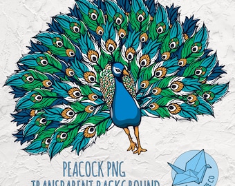 Peacock clipart - Instant Download - Commercial use