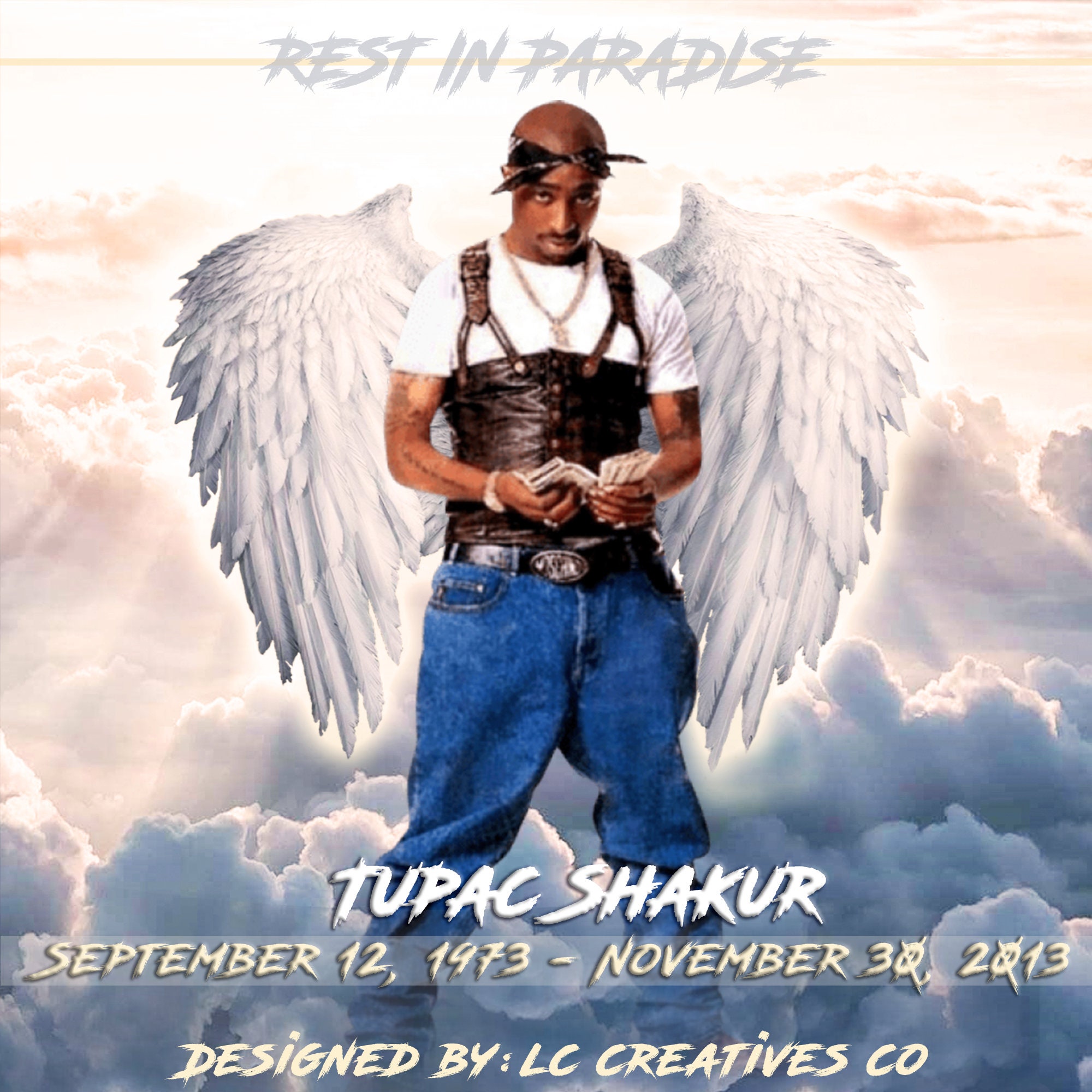 RIP Angel Wings Instagram Template instant Download PNG JPG - Etsy