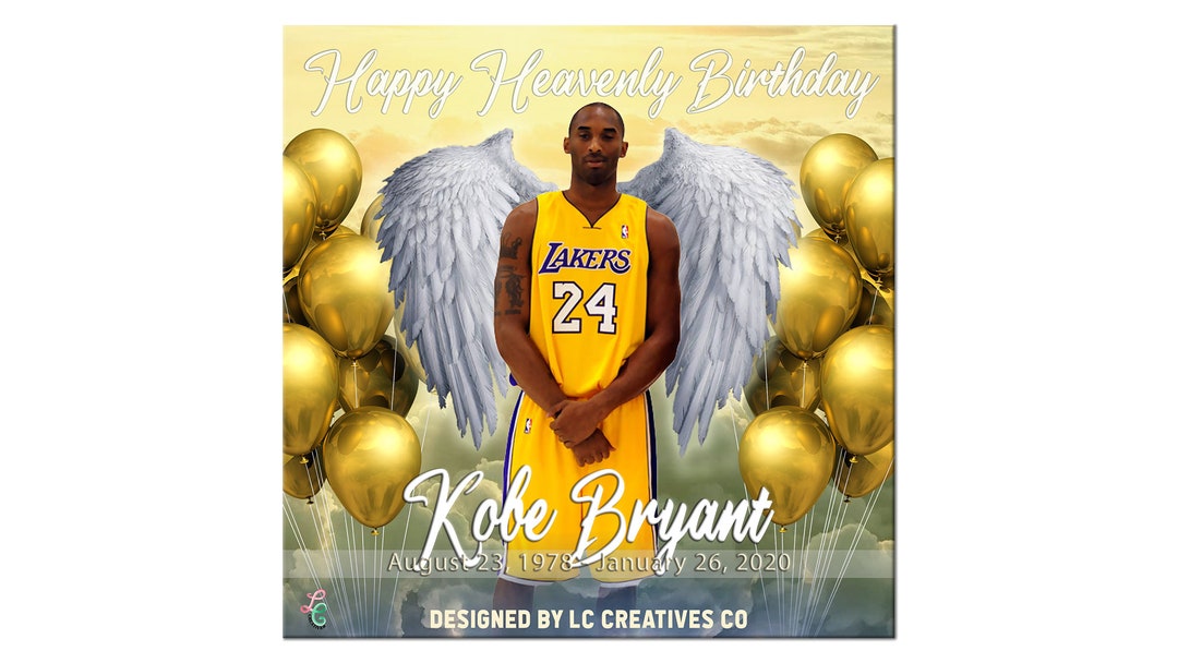 Happy Heavenly Birthday Angel Wings Yellow Gold Template Etsy