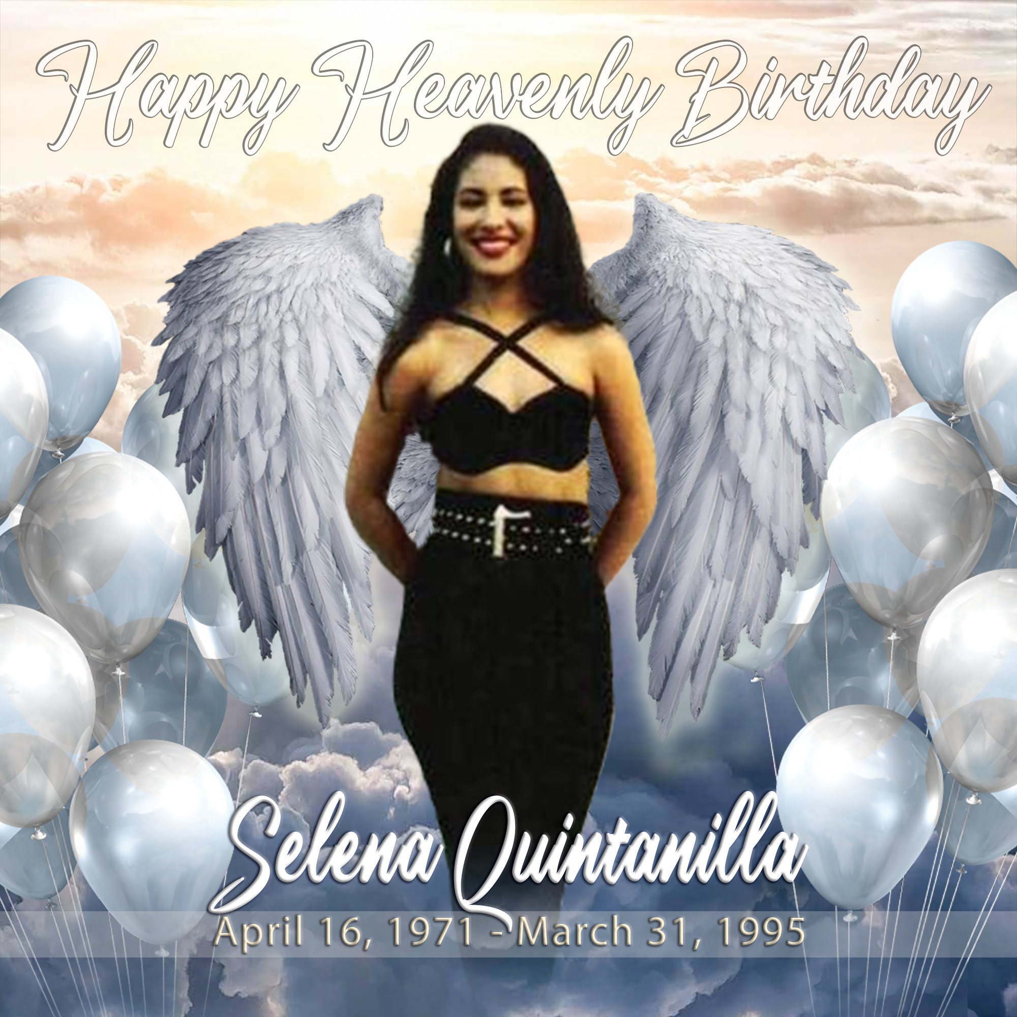 Happy Heavenly Birthday Angel Wings Pink Template instant Etsy