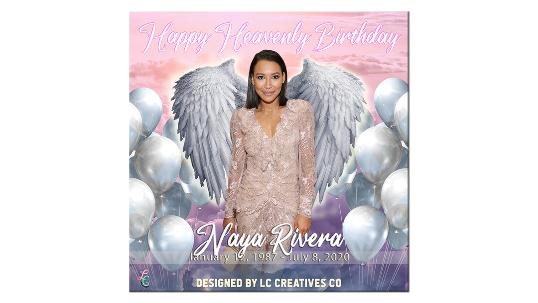 Happy Heavenly Birthday Angel Wings Pink Template instant Download PNG